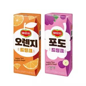 델몬트 드링크팩 2종 190ml 오렌지/ 12팩+포도/ 12팩 총24팩