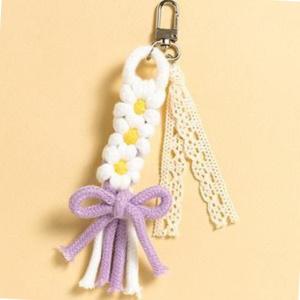 입문 마크라메diy 데이지 꽃 키링만들기 키트 초등미술재료 집콕놀이 영아
