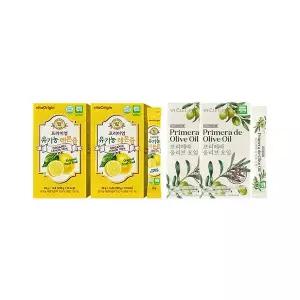 [올리브레몬샷]비타오리진 프리미엄 유기농 레몬즙 280(20g, 14포), 2개+홀라이프 프리메라 올리브 오일 140ml(10ml, 14포), 2개