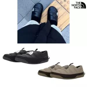 백화점판 노스페이스 패딩 뮬 남성용 보온 겨울 슬립온 실내화 일상 방한화