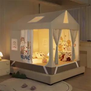 벙커침대텐트 암막 동굴 이층침대 놀이방 기숙사 층침대 커튼 아케아 난방 터널 벙커침대