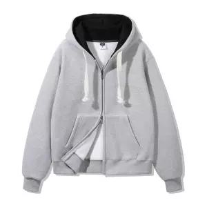 [기모] 앨빈클로 후드 배색 컬러 매치 레귤러핏 후드집업 AZH672 (4 COLOR) - MULTI 219240