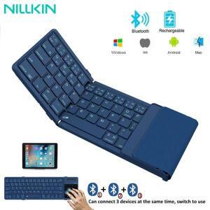 NILLKIN 접이식 무선 블루투스 키보드 PC Mac 스마트폰 Windows iOS Android용 충전식 휴대용