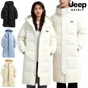 지프 JEEP SPIRIT 남녀공용 롱패딩 후드 점퍼 탈부탁식 후드 아웃도어 등산 외출 트렌디 아우터 데일리 롱 커플 남성 여성 남자 여자 JP9309