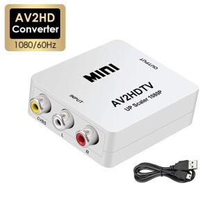 RCA/AV CVBS-HDMI 호환 어댑터 스케일러 1080P 비디오 컨버터 NTSC PAL HDTV 프로젝터 셋톱 박스 DVD 용 미