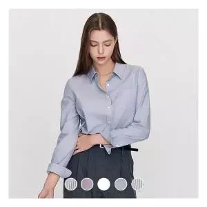 지오다노 여성 가을 간절기 기본핏 긴팔 옥스포드 면 남방 셔츠 345902 1586760