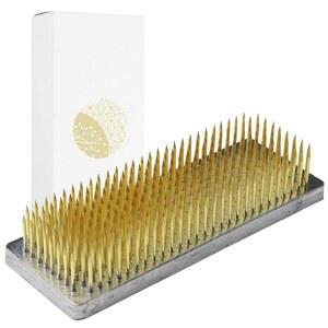 와자쿠라 일본 이케바나 켄잔 긴 직사각형 꽃꽂이 4.7인치 120mm 일본산 핀 개구리 도구 - 황동