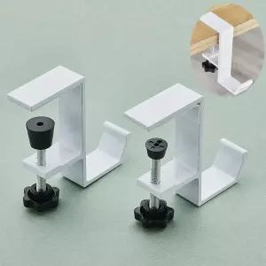 조절 가능한 암 클램프 백팩 핸드백과 지갑 홀더가 있는 2Pc 온 언더 데스크 헤드폰 홀더 학생용 책상 후크