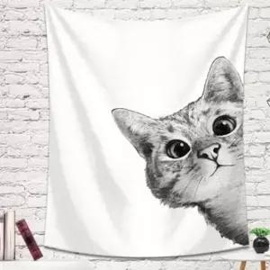 패브릭 월 데코 빼꼼고양이 가림막 (특대) 150X200