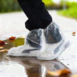 제이엔 25켤레 방수 신발 커버, 일회용 미끄럼 방지 플라스틱 오버슈즈로 실내 청소, 야외 비, 잔디밭 물주기, 여행, 워터파크, 남녀 공용 클리어 부츠 프로텍터