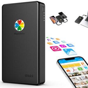 [미국배송] 아이폰호환 아이패드호환 ANDROID 휴대폰 애플호환 컴퓨터에서 문서를 백업하는 IDISKK 앱LE 인증 2TB 외장 하드 드라이브 | 사진 비디오 17 및 16 포토 스틱 저장 전화