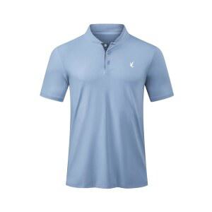 JMIERR 남성 폴로 헨리 셔츠 수분 위킹 퀵 드라이 여름 캐주얼 반팔 골프 티셔츠