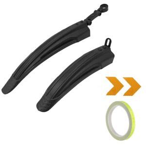 투투야 자전거 펜더 세트 화살표 반사 스티커 2개와 테이프 1개가 있는 조절식 머드가드 대부분의 인기 자전거를 위한 20 26인치 자전거 유니버설 프론트 리어 타이어 머드가드