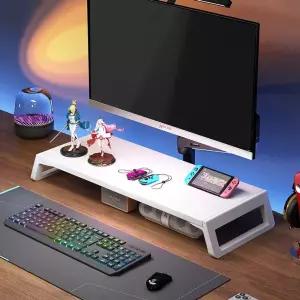 모니터 LED선반 장식장 쿨 라이트 피규어 컴퓨터 모델 회색 장식 스탠드 보