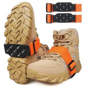 아이스 클리츠 미드솔 스노우 트랙션 눈 위 걷기용 및 조절 가능한 스트랩이 있는 미끄럼 방지 크레파스 7 텅스텐 스터드 회전식 남성 실내/외용