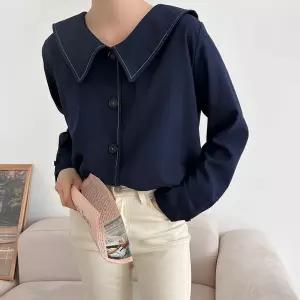 여성 스티치 세라카라 오버사이즈 빅셔츠