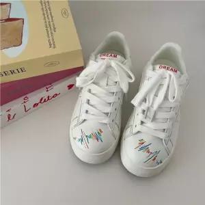 여자 캔버스화 슈즈 가죽 패널화 레인보우 슬립온 BE5