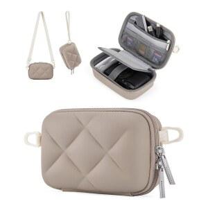 BAGSMART 디지털 카메라 케이스, 보호 및 경량 캐논 파워샷 G7X 마크 II/III/소니 DSCW800/DSCW830용 방수 충격 방지 소형 가방 2개 포함 - Camel