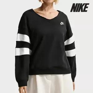 [나이키][세일] 나이키 여성용 티셔츠/ IQ0085-010/ 우먼스 클럽 플리스 오버사이즈 브이넥 스웨트셔츠