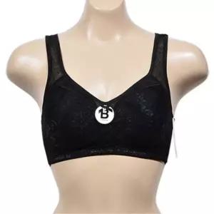 자수 플라워 조끼스타일 노와이어 B컵 브라 보드라운