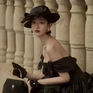 개화기모자 페이스베일 할로윈 모자