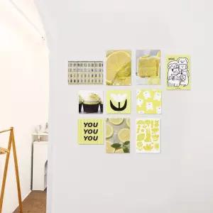 뉴트로펜슬 (엽서 추가 증정)옐로우 노랑 버터 레몬 포토 일러스트 감성 엽서 10종 세트