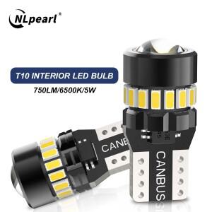 NLpearl 2PCS T10 W5W LED Canbus 168 194 전구 자동차 인테리어지도 돔 조명 주차 신호 램프 번호판