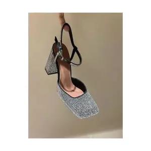 여성용 웨지힐 샌들 신발 너무 예쁜 초절정 스틸레토 힐 크리스털 큐빅 KS5