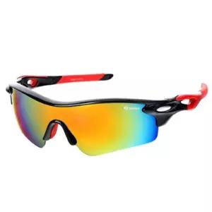오클랜즈 아시안핏 프리미엄 스포츠 고글 선글라스_블랙레드 프레임+레드미러 편광렌즈