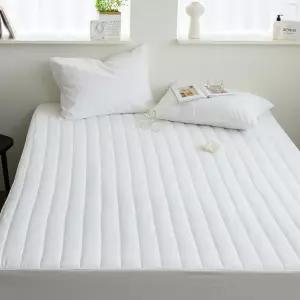 침대커버 팬션 여행용 침구 여름 매트 레이 누빔 매트리스커버 킹 K 화이트 침대