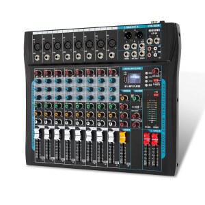 [미국배송] 컴퓨터 녹음용 USB 드라이브 48V 전원 노래방 스튜디오 스트리밍 XLR 마이크 잭 DJ 믹서 포함 8채널 오디오 사운드 보드 16 DSP 효과 인터페이스