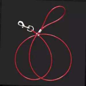 와이어 국산 코팅 와야 빨강 애견 산책 리드줄 5mm 개