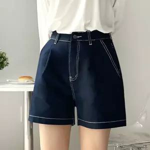 [하프클럽/알티피아]여성 여름 숏 네이비 데님반바지 캐주얼 학생 직장인