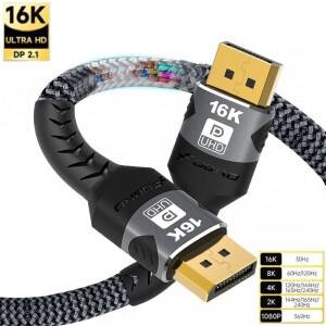 16K DP 2.1 디스플레이 포트 케이블 30Hz 8K 4K 120Hz 32Gs 비디오 오디오 1.2 노트북 HDTV PC 용 어댑터