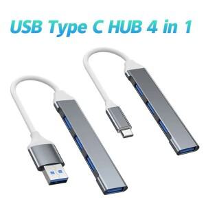 미니 소형 USB C타입 허브 4 포트 어댑터 USB3.1 멀티 분배기 4in1 도킹 스테이션 컴퓨터 노트북 PC 용 Ult