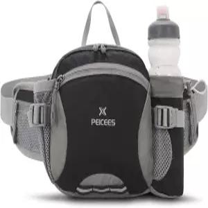 페이시스 하이킹 패니 팩 대형 허리 가방 병 홀더가 있는 남성 여성용 등산용 방수 요추 팩(병은 포함되지
