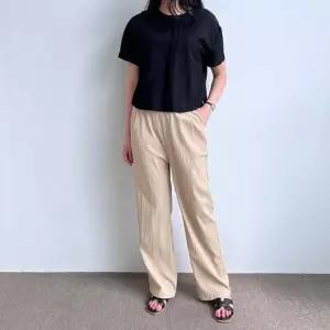 고품질 배기바지 면바지 루즈핏 여자바지 빅사이즈 면 스판 (WFJ46SS)
