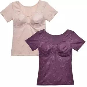 플라워 노몰드 디자인 반팔 브라런닝 런닝 노와이어 노몰드 티 반팔