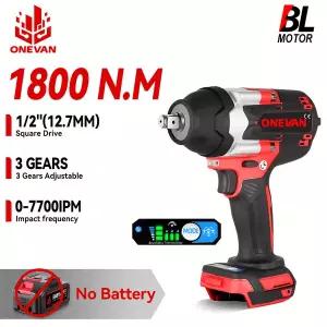 전동라쳇 충전식 임팩 드릴 ONEVAN 1800N.M 브러시리스 전기 임팩트 렌치 1/2인치 무선 드라이버 전동 공구