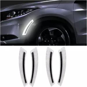 비트위 4PCS 자동차 휠 눈썹 반사 스티커 방수 스크래치 방지 범퍼 펜더 안전 가드 스트립 트림 사이드