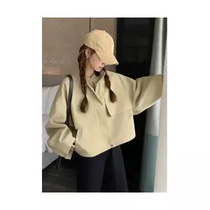 여자 인기 트렌치코트 추동 차이나 솔리드 쇼트 캐주얼 누에고치 코트 SPO마켓4