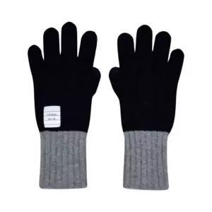 Thom Browne Merino Wool Jersey Paper Label Touchscreen Gloves Navy 톰브라운 메리노 울 저지 페이퍼 레