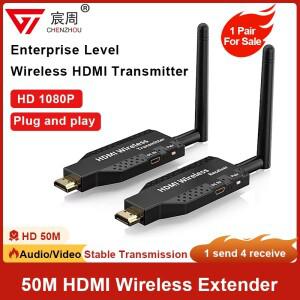 1080P 50m 무선 HDMI 익스텐더 1 TX to 4 스플리터 비디오 송수신기 PS4 카메라 노트북 PC TV 모니터 프로