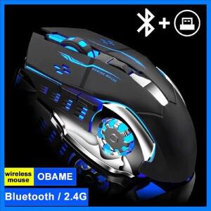 충전식 무선 마우스 게임용 컴퓨터 자동 블루투스 마우스 USB 기계식 전자 스포츠 백라이트 PC 게이머 마우