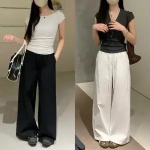 빅사이즈 배기팬츠 루즈핏 면 밴딩바지 면바지 밴딩 (WFJPUYL)