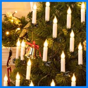 클립이 있는 크리스마스 LED 캔들 스트링 라이트 8 가지 모드 리모컨 불꽃 없는 배터리 작동 캔들 라이트