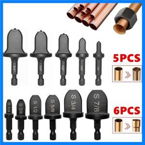 5/6/11PCS 튜브 파이프 확장기 육각 핸들 금속 구리 파이프 인계 도구 에어컨 수리 전기 드릴 플레어 도구