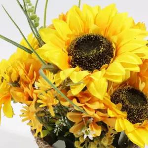 조화바구니 해바리기 화동 바구니 벽걸이장식