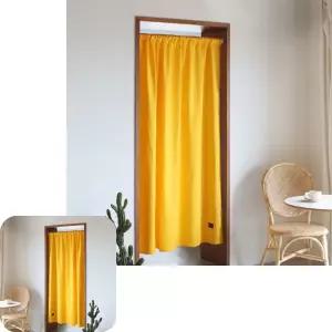 뮤 코튼 주방 다용도실 간이 1P 바란스 인테리어 옐로우 가림막커튼 가리개 140x180cm 중문