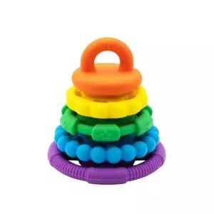 아기치발기 실리콘 무지개 젤리링끼우기 아이들놀이 균형 창의력